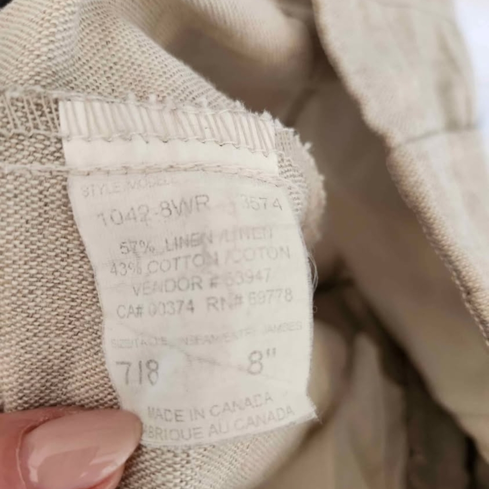 Tan Linen Shorts - Picture 3 of 3